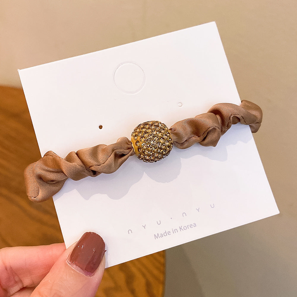 Wholesale leopard hair rope hair ring high sense rhinestone large women's hair accessories